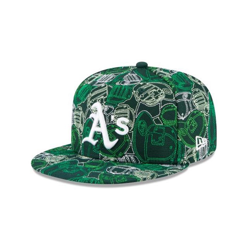 MLB Oakland Athletics Cap Chaos 59Fifty Fitted (NYJ7679) - Green New Era Caps